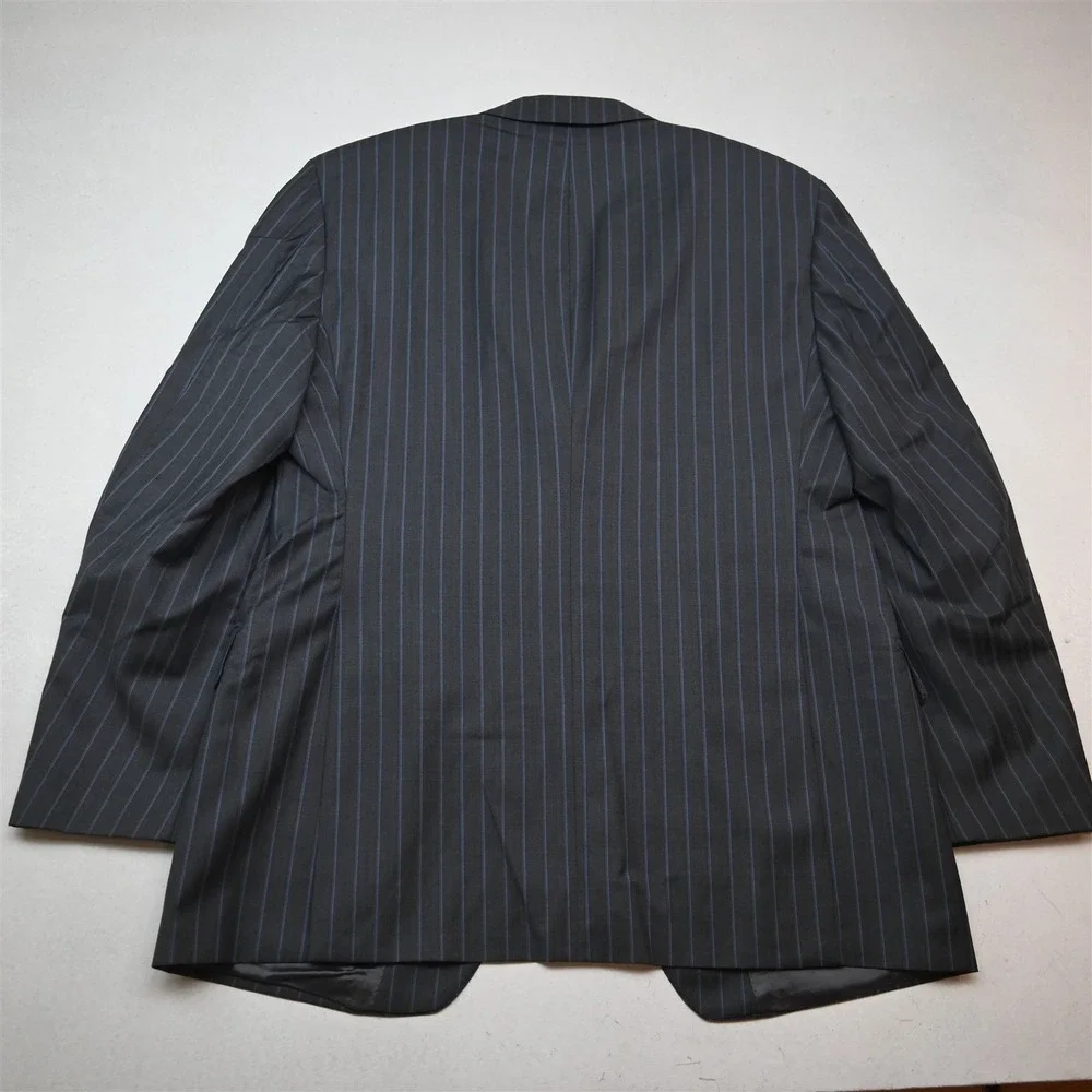 Luigi Bianchi Mantova 42R 34x30 Gray Striped 100% Wool Italy Jacket Pants Suit